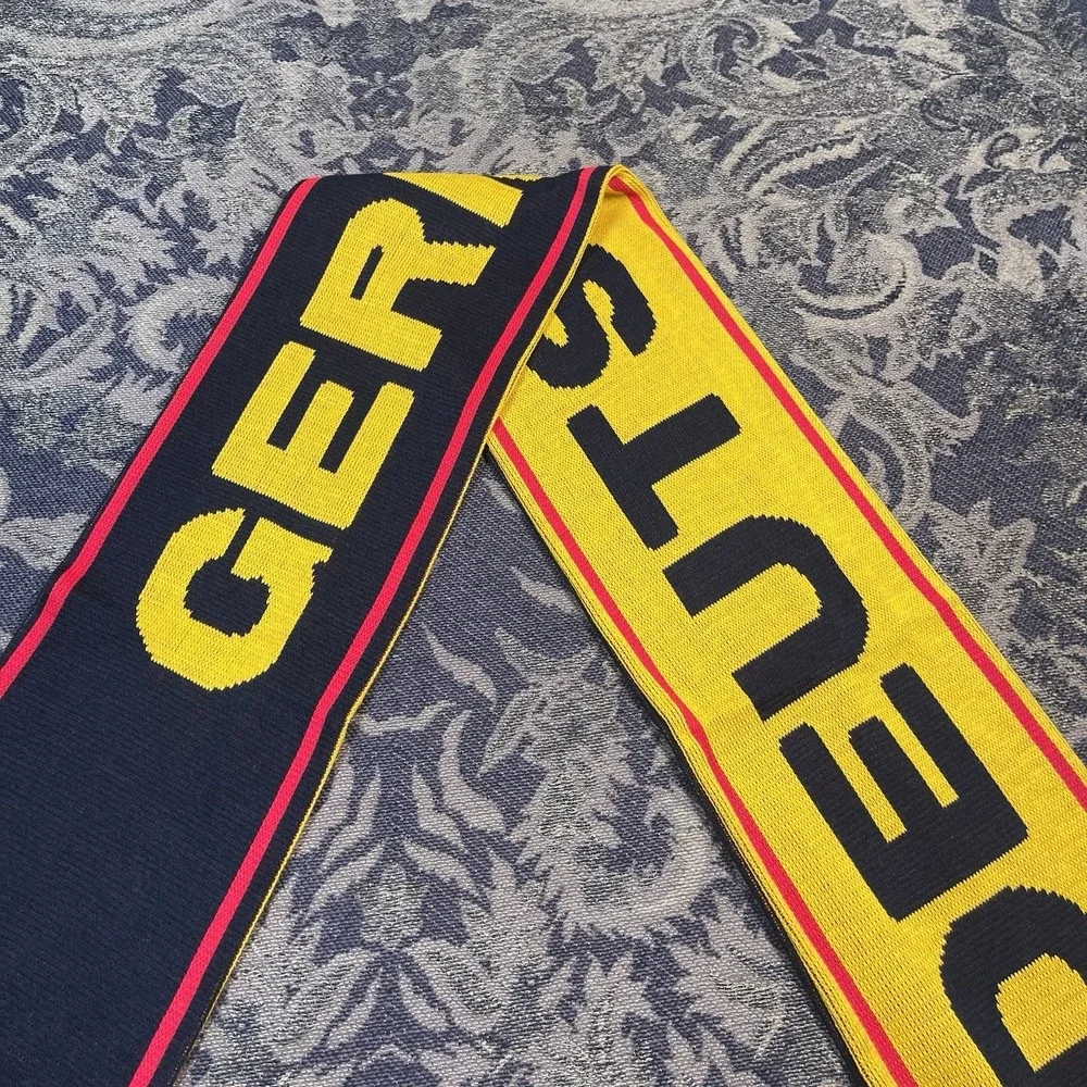 Germany Soccer Football Scarf Licensed New Black Yellow Double Sided New A